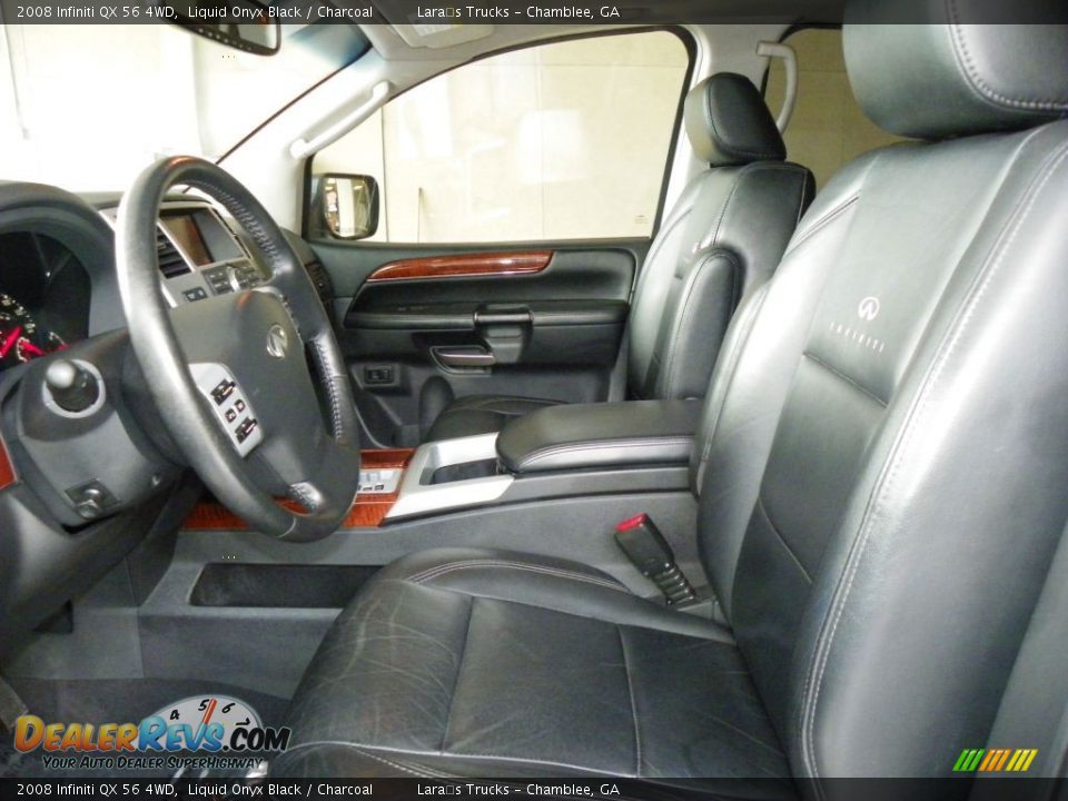 2008 Infiniti QX 56 4WD Liquid Onyx Black / Charcoal Photo #8