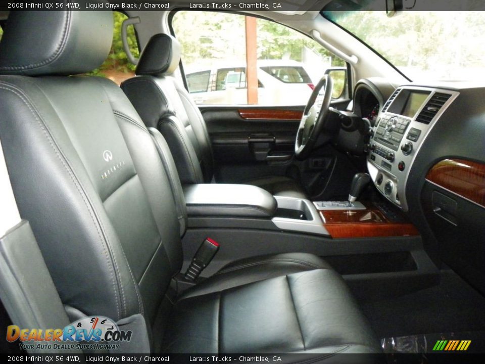 2008 Infiniti QX 56 4WD Liquid Onyx Black / Charcoal Photo #11