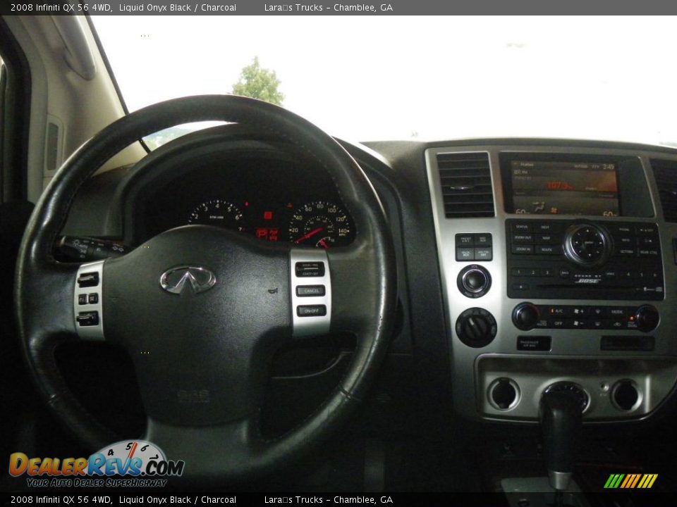 2008 Infiniti QX 56 4WD Liquid Onyx Black / Charcoal Photo #15