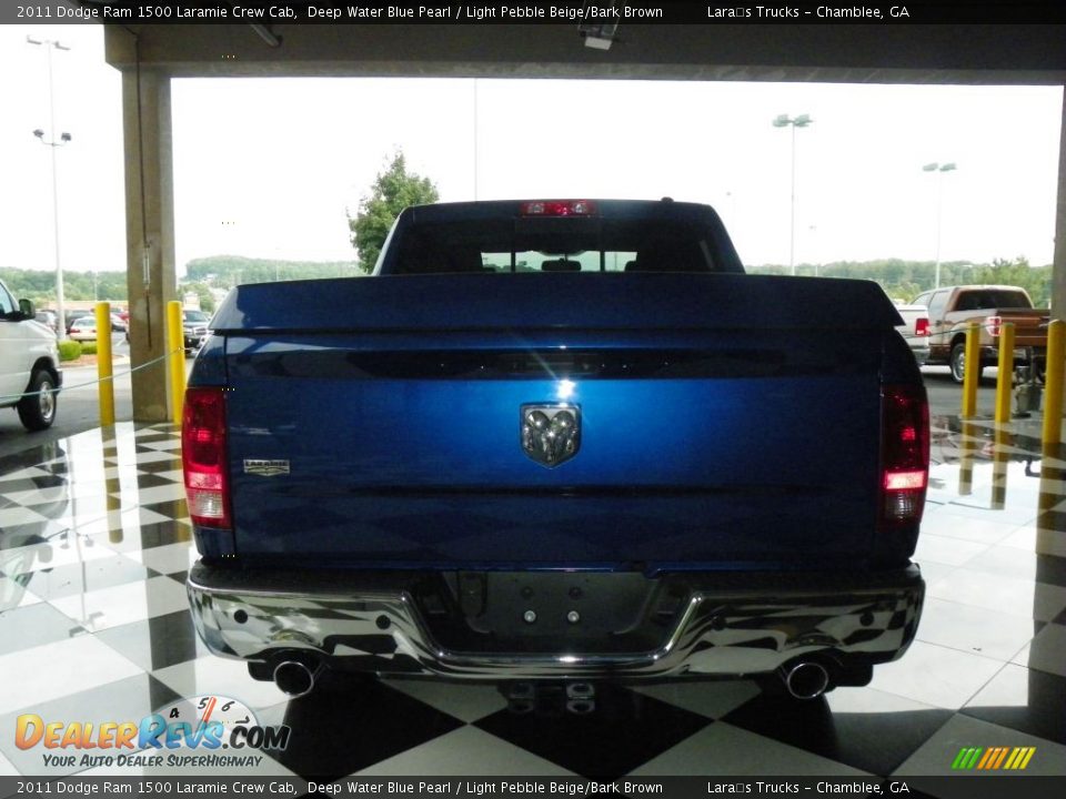2011 Dodge Ram 1500 Laramie Crew Cab Deep Water Blue Pearl / Light Pebble Beige/Bark Brown Photo #5