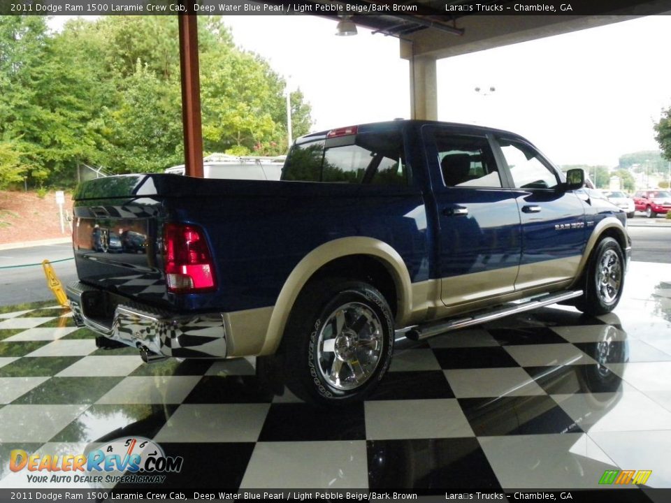 2011 Dodge Ram 1500 Laramie Crew Cab Deep Water Blue Pearl / Light Pebble Beige/Bark Brown Photo #6