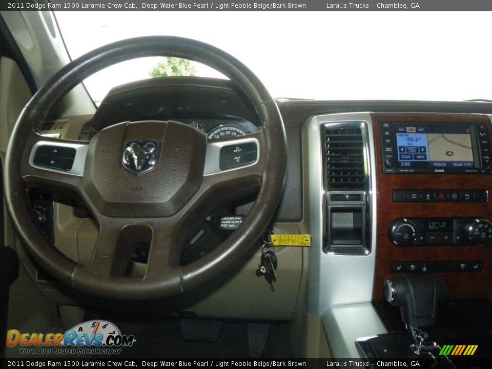 2011 Dodge Ram 1500 Laramie Crew Cab Deep Water Blue Pearl / Light Pebble Beige/Bark Brown Photo #16