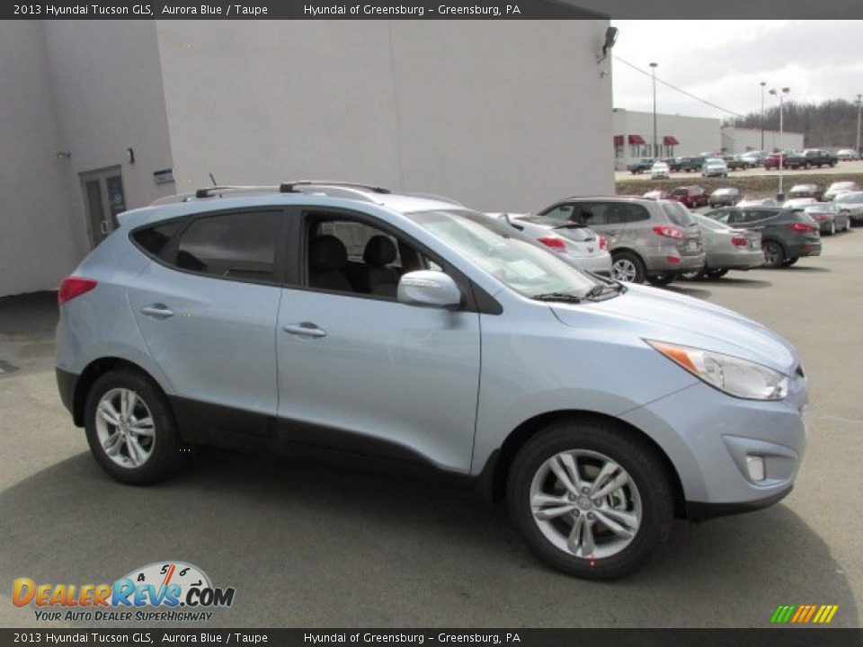 2013 Hyundai Tucson GLS Aurora Blue / Taupe Photo #3