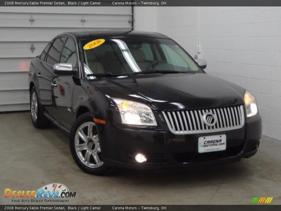 2008 Mercury Sable Premier Sedan Black / Light Camel Photo #2