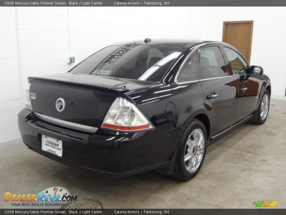2008 Mercury Sable Premier Sedan Black / Light Camel Photo #6