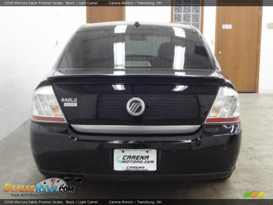 2008 Mercury Sable Premier Sedan Black / Light Camel Photo #7