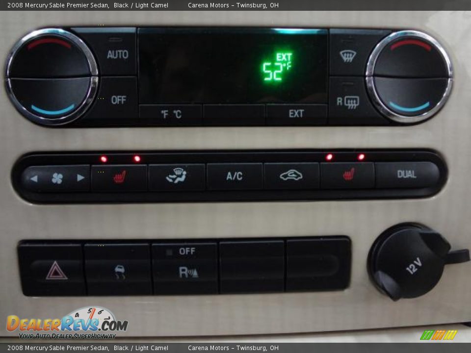 2008 Mercury Sable Premier Sedan Black / Light Camel Photo #15