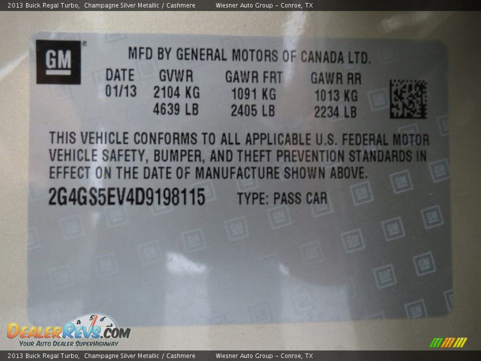 2013 Buick Regal Turbo Champagne Silver Metallic / Cashmere Photo #8