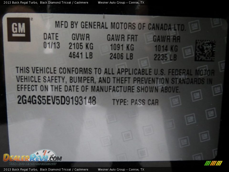 2013 Buick Regal Turbo Black Diamond Tricoat / Cashmere Photo #7
