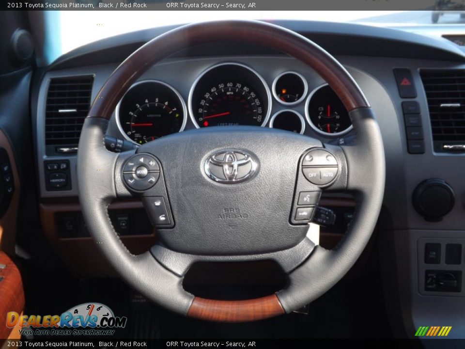 2013 Toyota Sequoia Platinum Black / Red Rock Photo #11