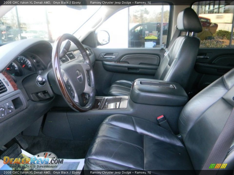 Ebony Interior - 2008 GMC Yukon XL Denali AWD Photo #7