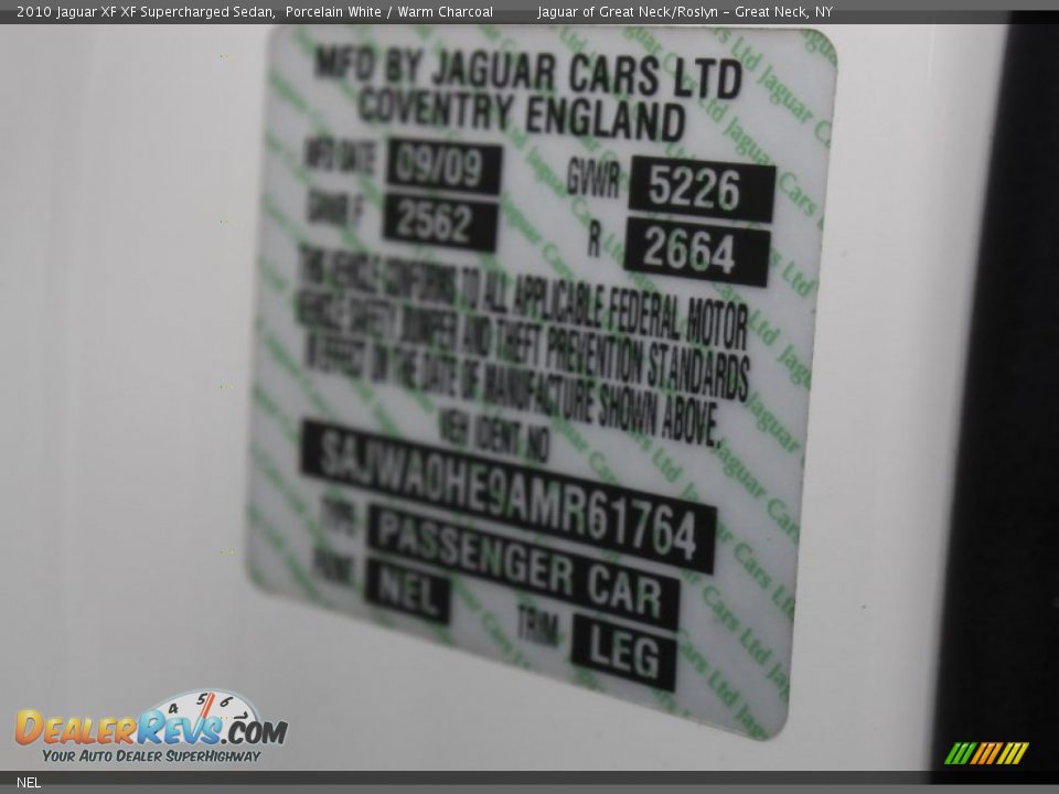 Jaguar Color Code NEL Porcelain White