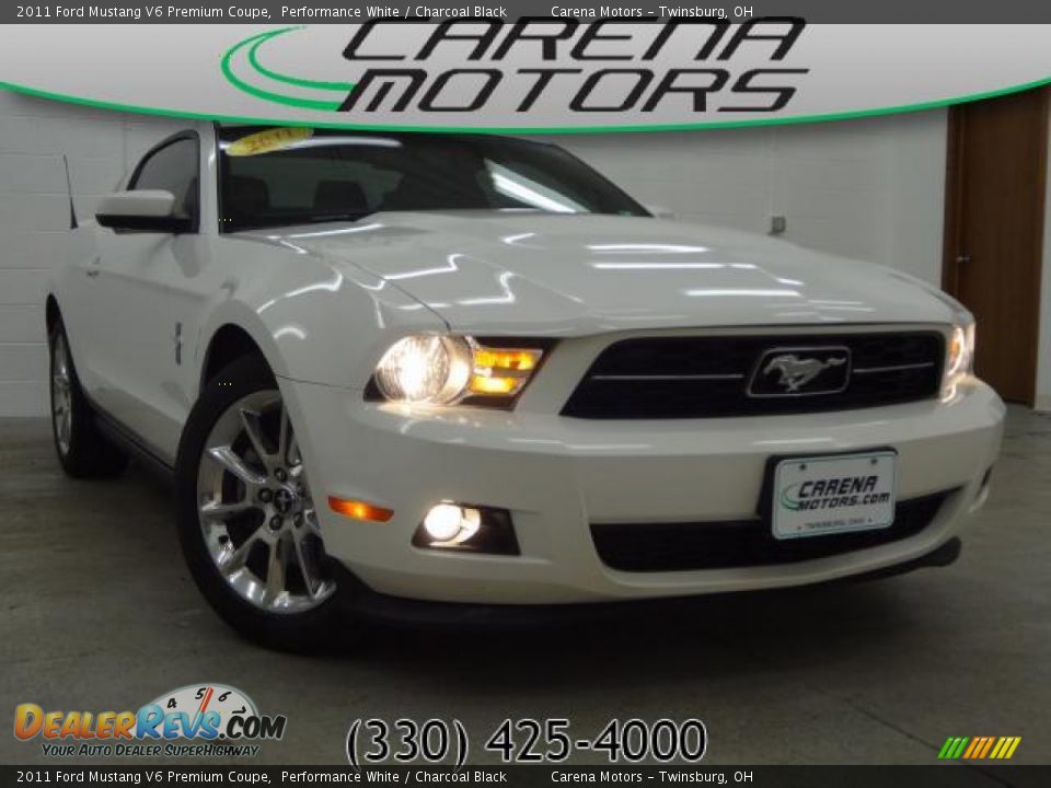 2011 Ford Mustang V6 Premium Coupe Performance White / Charcoal Black Photo #1