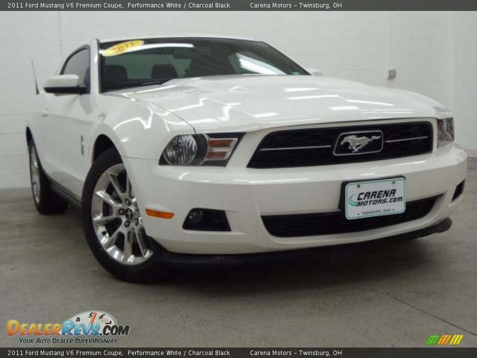2011 Ford Mustang V6 Premium Coupe Performance White / Charcoal Black Photo #4