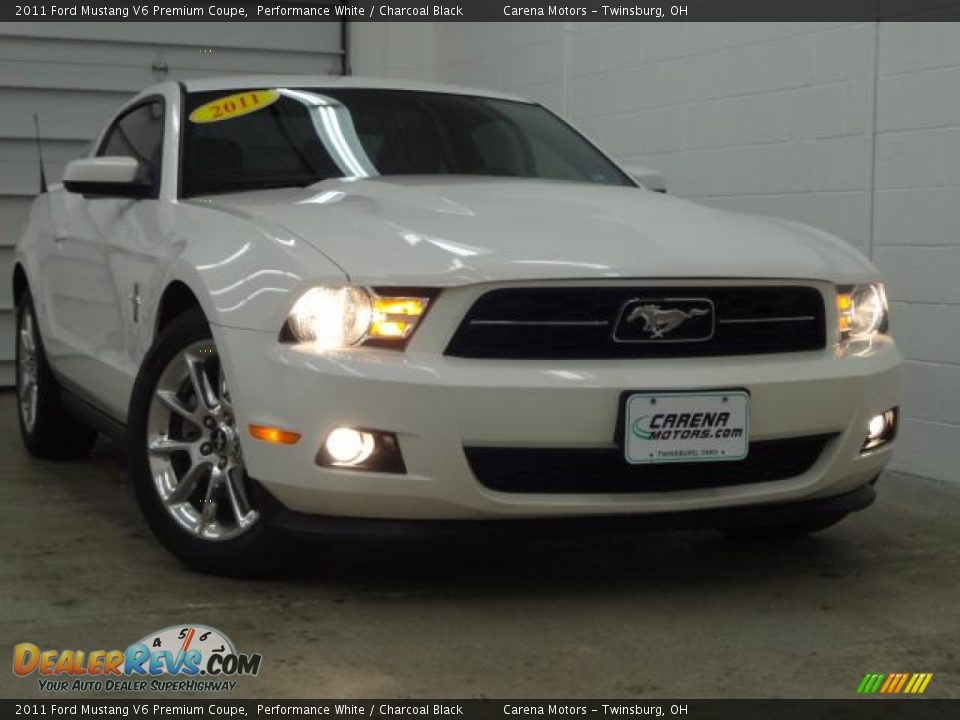 2011 Ford Mustang V6 Premium Coupe Performance White / Charcoal Black Photo #8