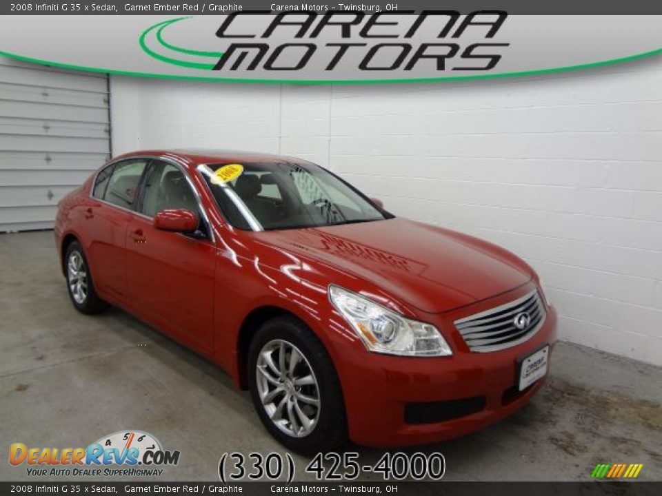2008 Infiniti G 35 x Sedan Garnet Ember Red / Graphite Photo #1