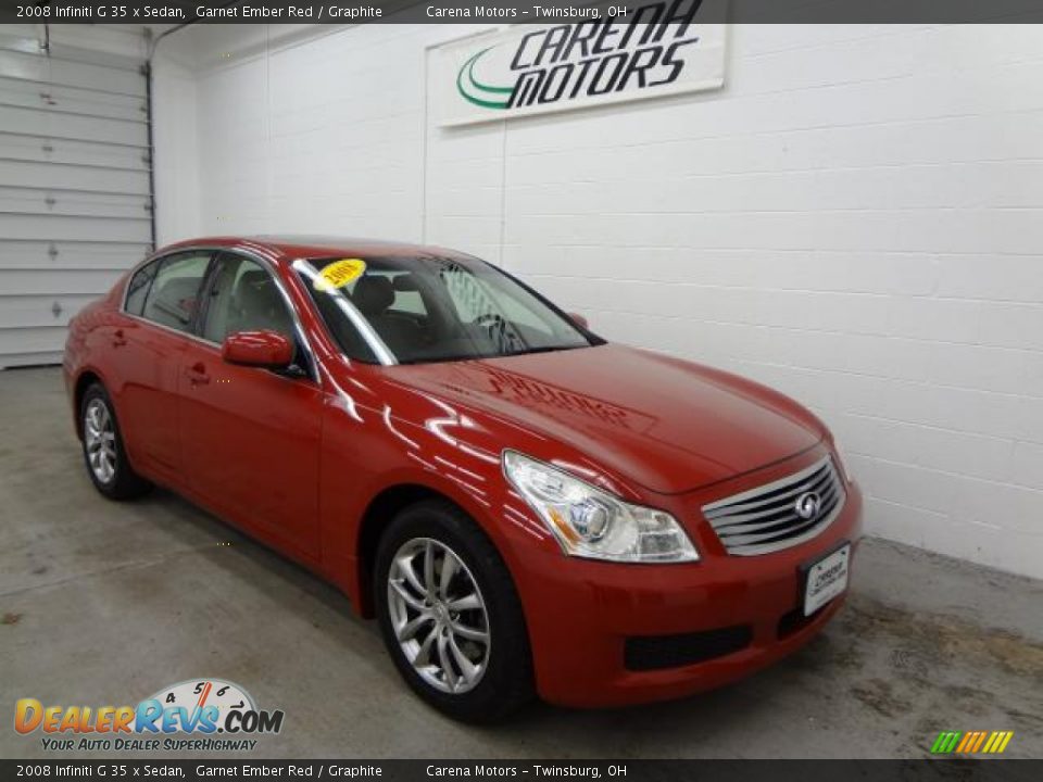 2008 Infiniti G 35 x Sedan Garnet Ember Red / Graphite Photo #2