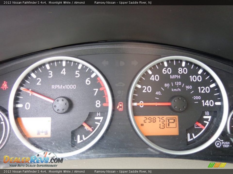 2013 Nissan Pathfinder S 4x4 Moonlight White / Almond Photo #17
