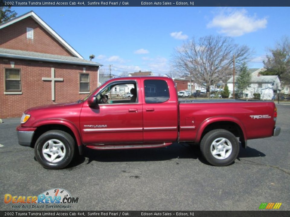 2002 Toyota Tundra Limited Access Cab 4x4 Sunfire Red Pearl / Oak Photo #3