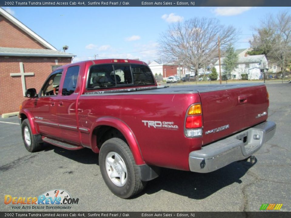 2002 Toyota Tundra Limited Access Cab 4x4 Sunfire Red Pearl / Oak Photo #5