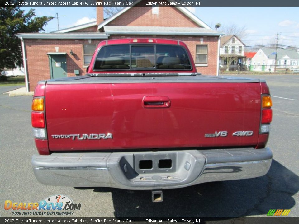 2002 Toyota Tundra Limited Access Cab 4x4 Sunfire Red Pearl / Oak Photo #6