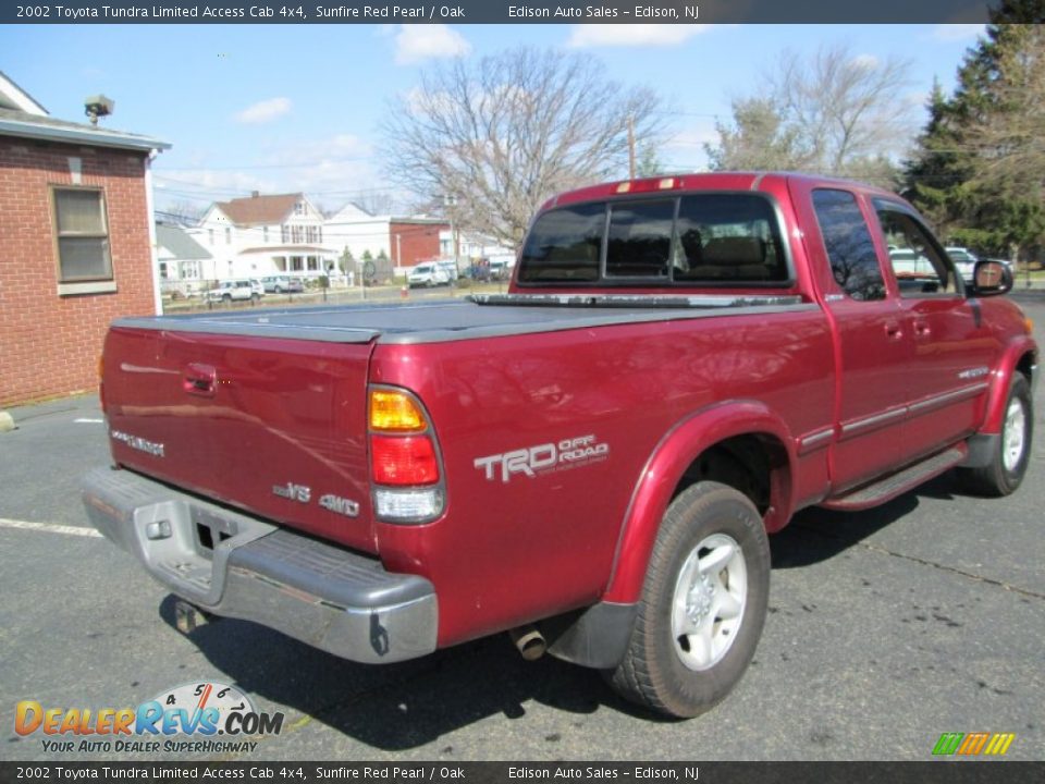 2002 Toyota Tundra Limited Access Cab 4x4 Sunfire Red Pearl / Oak Photo #7