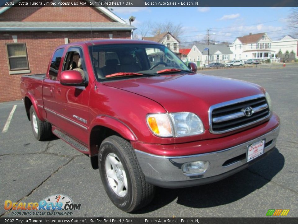 2002 Toyota Tundra Limited Access Cab 4x4 Sunfire Red Pearl / Oak Photo #11