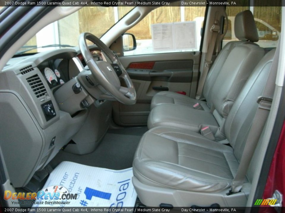 2007 Dodge Ram 1500 Laramie Quad Cab 4x4 Inferno Red Crystal Pearl / Medium Slate Gray Photo #6
