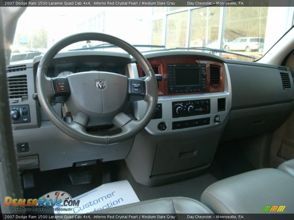 2007 Dodge Ram 1500 Laramie Quad Cab 4x4 Inferno Red Crystal Pearl / Medium Slate Gray Photo #8