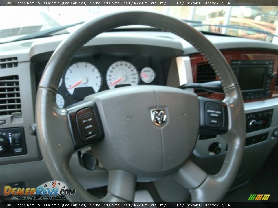 2007 Dodge Ram 1500 Laramie Quad Cab 4x4 Inferno Red Crystal Pearl / Medium Slate Gray Photo #11