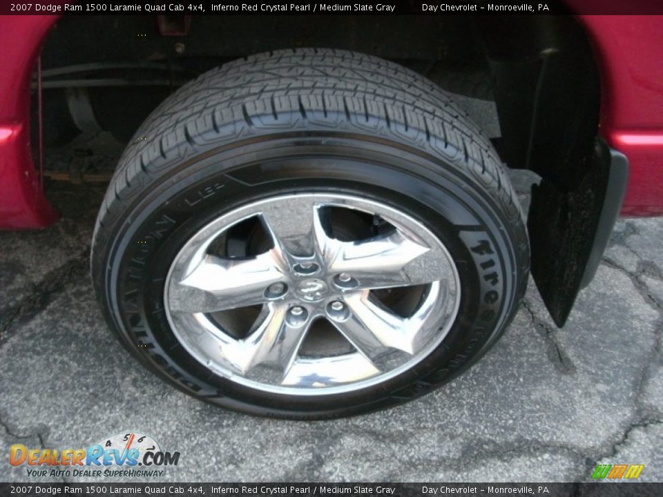 2007 Dodge Ram 1500 Laramie Quad Cab 4x4 Inferno Red Crystal Pearl / Medium Slate Gray Photo #14