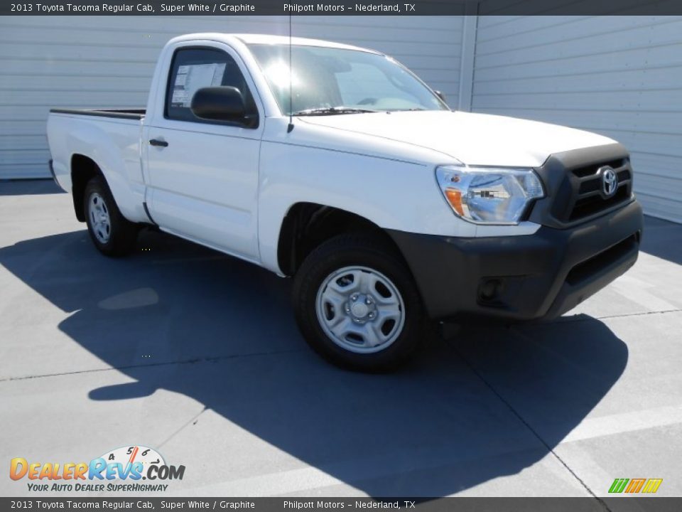 2013 Toyota Tacoma Regular Cab Super White / Graphite Photo #2
