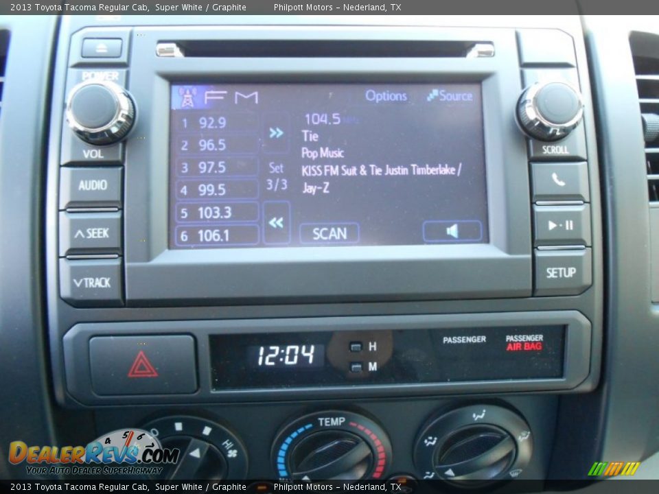 2013 Toyota Tacoma Regular Cab Super White / Graphite Photo #22