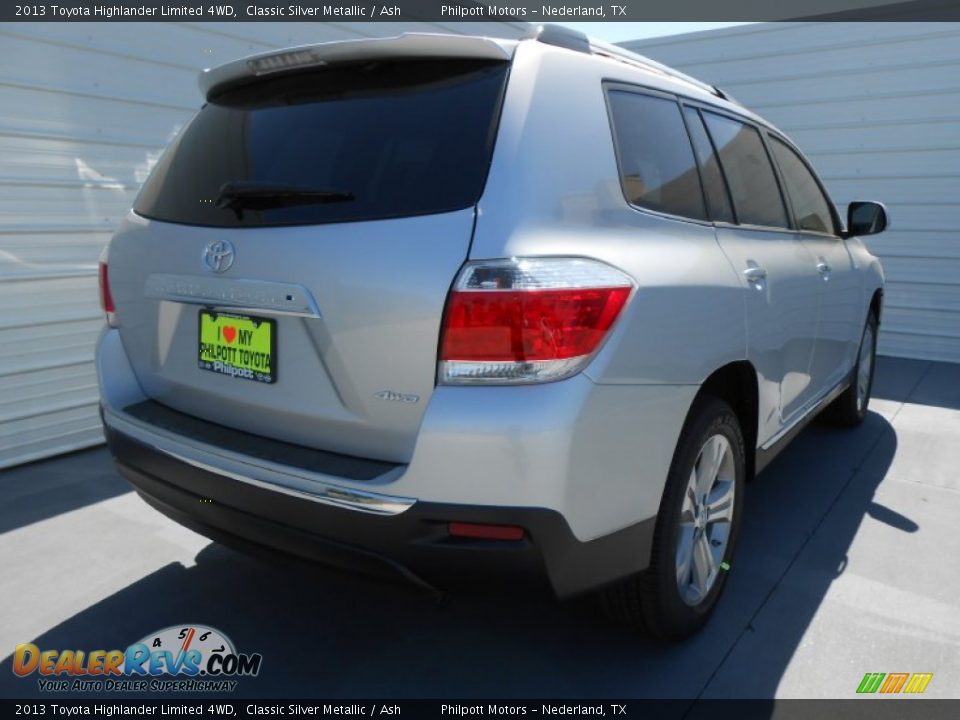 2013 Toyota Highlander Limited 4WD Classic Silver Metallic / Ash Photo #4