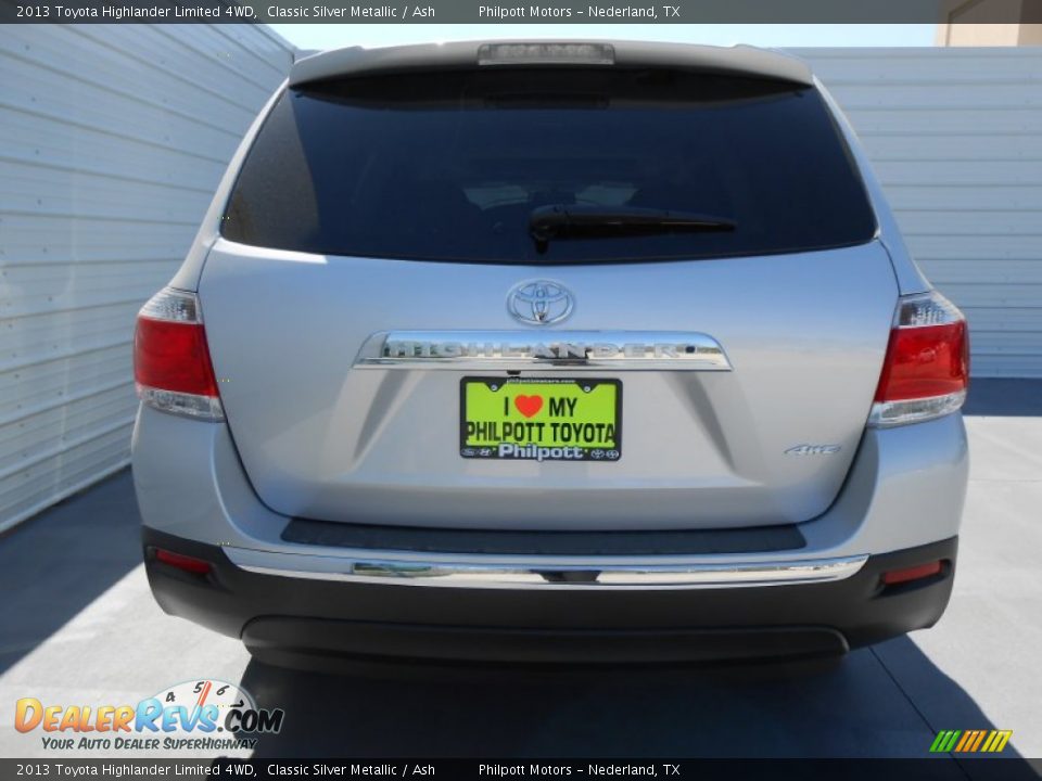 2013 Toyota Highlander Limited 4WD Classic Silver Metallic / Ash Photo #5