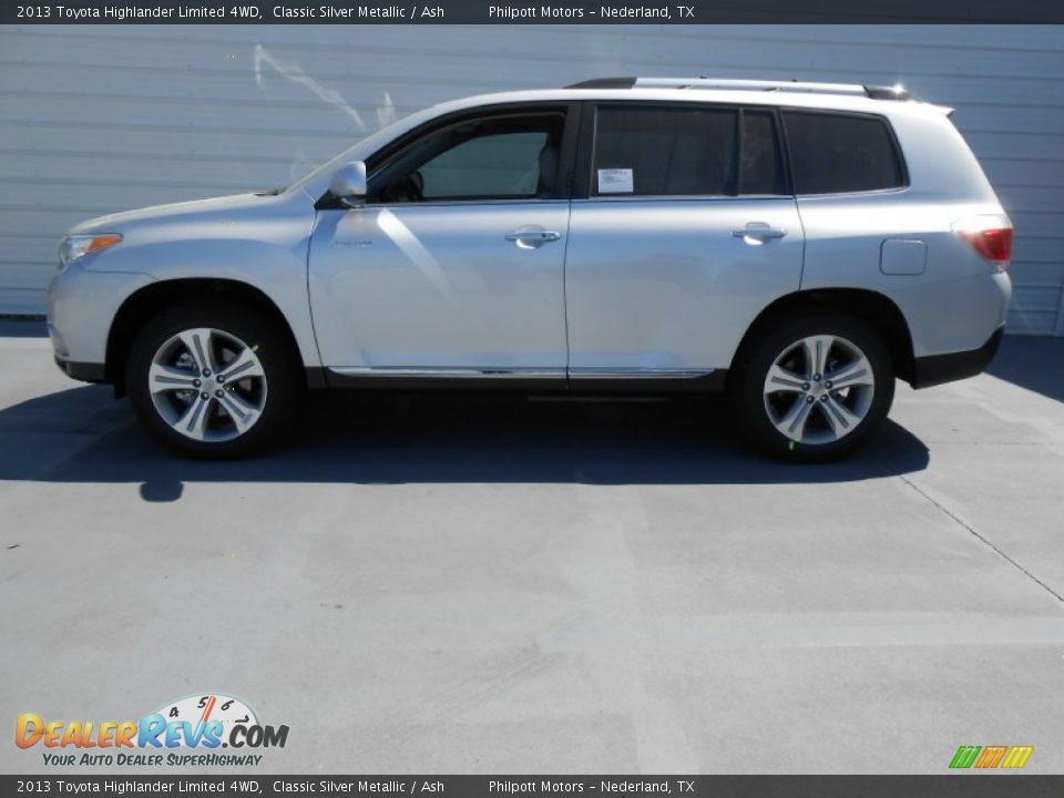 2013 Toyota Highlander Limited 4WD Classic Silver Metallic / Ash Photo #6