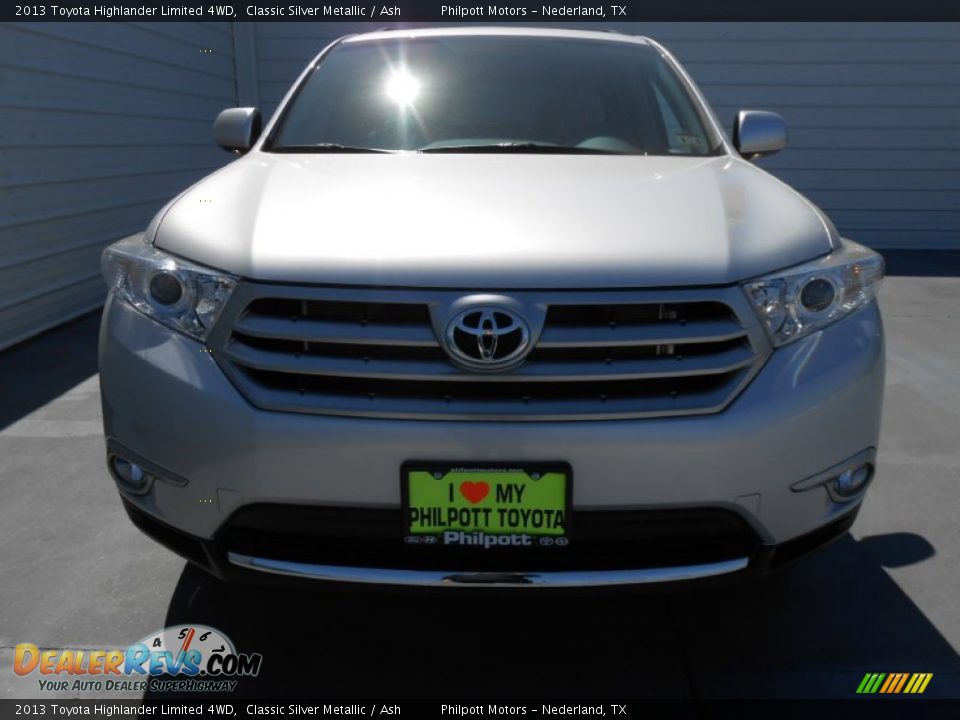2013 Toyota Highlander Limited 4WD Classic Silver Metallic / Ash Photo #8