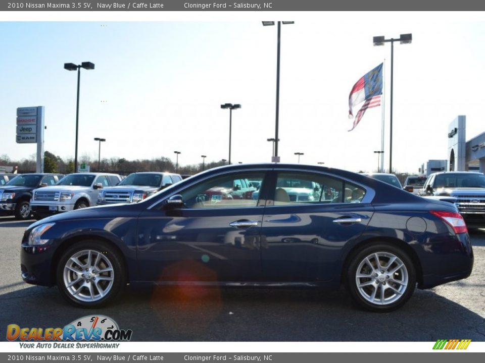 2010 Nissan Maxima 3.5 SV Navy Blue / Caffe Latte Photo #5