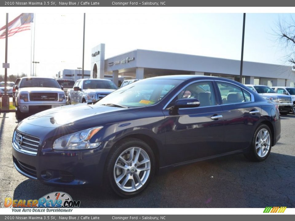 2010 Nissan Maxima 3.5 SV Navy Blue / Caffe Latte Photo #6