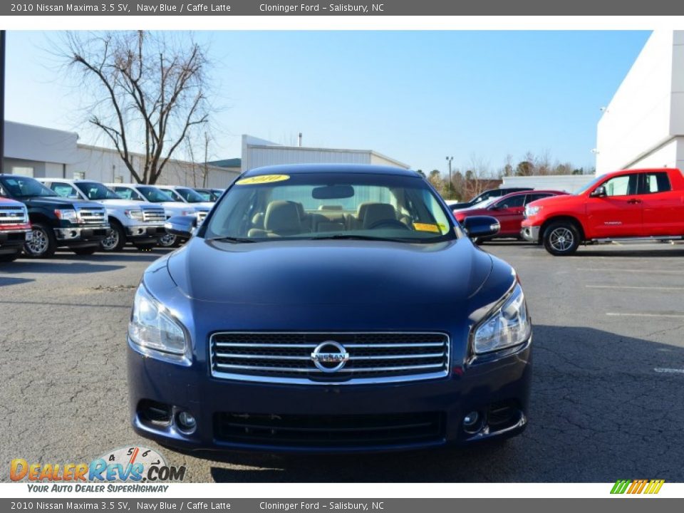 2010 Nissan Maxima 3.5 SV Navy Blue / Caffe Latte Photo #7
