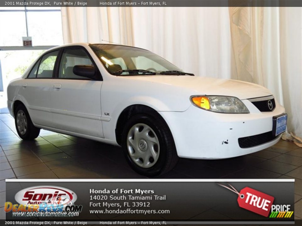 2001 Mazda Protege DX Pure White / Beige Photo #1