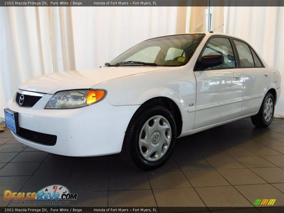 2001 Mazda Protege DX Pure White / Beige Photo #7