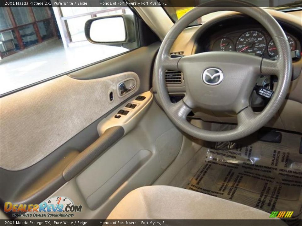 2001 Mazda Protege DX Pure White / Beige Photo #11