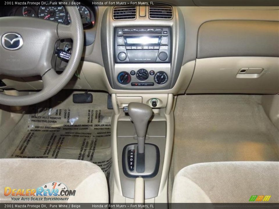 2001 Mazda Protege DX Pure White / Beige Photo #12