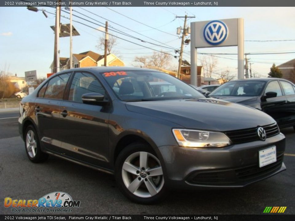 2012 Volkswagen Jetta TDI Sedan Platinum Gray Metallic / Titan Black Photo #1