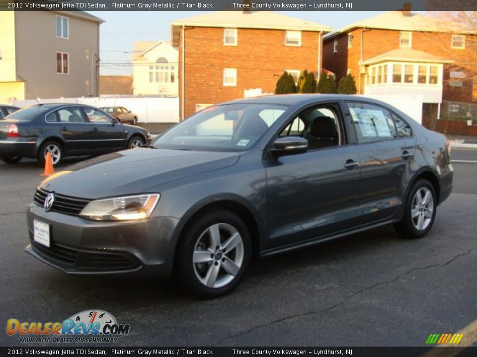 2012 Volkswagen Jetta TDI Sedan Platinum Gray Metallic / Titan Black Photo #3