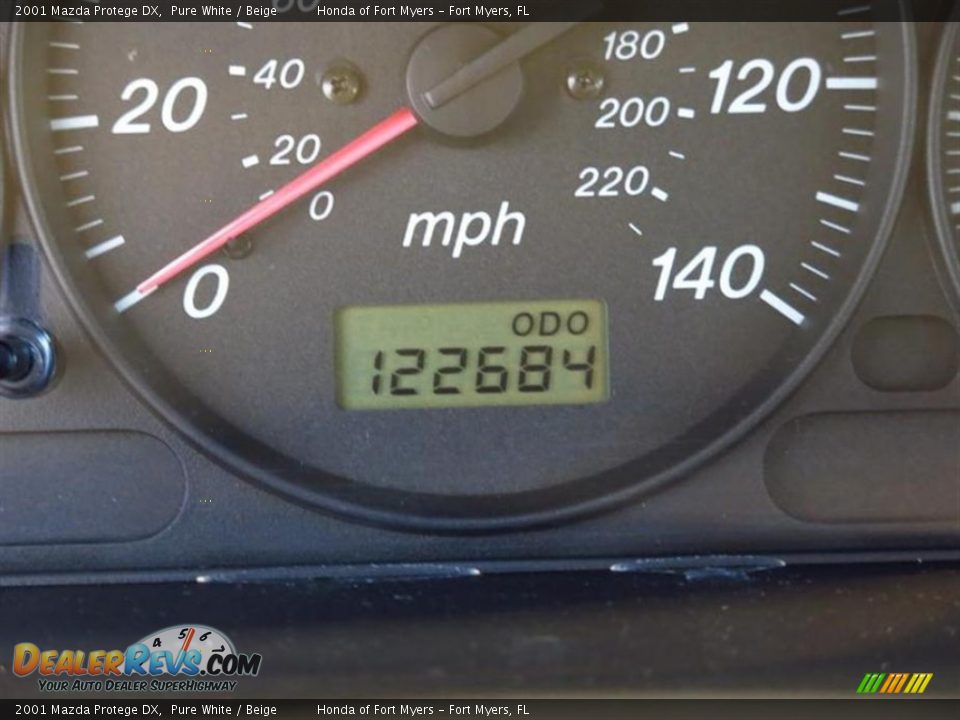 2001 Mazda Protege DX Pure White / Beige Photo #24