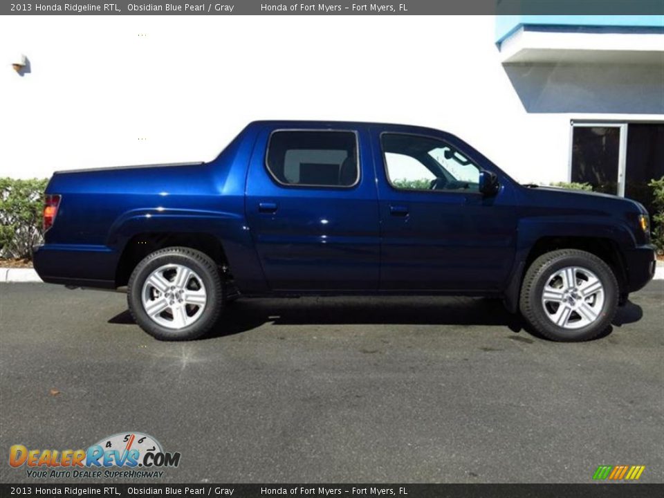 2013 Honda Ridgeline RTL Obsidian Blue Pearl / Gray Photo #2
