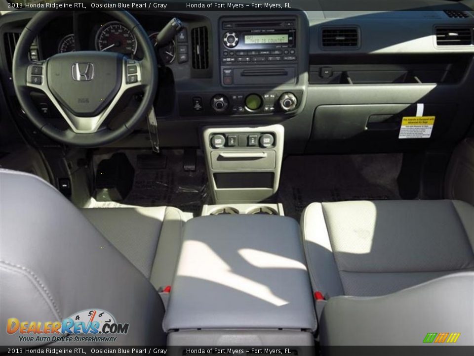 2013 Honda Ridgeline RTL Obsidian Blue Pearl / Gray Photo #4