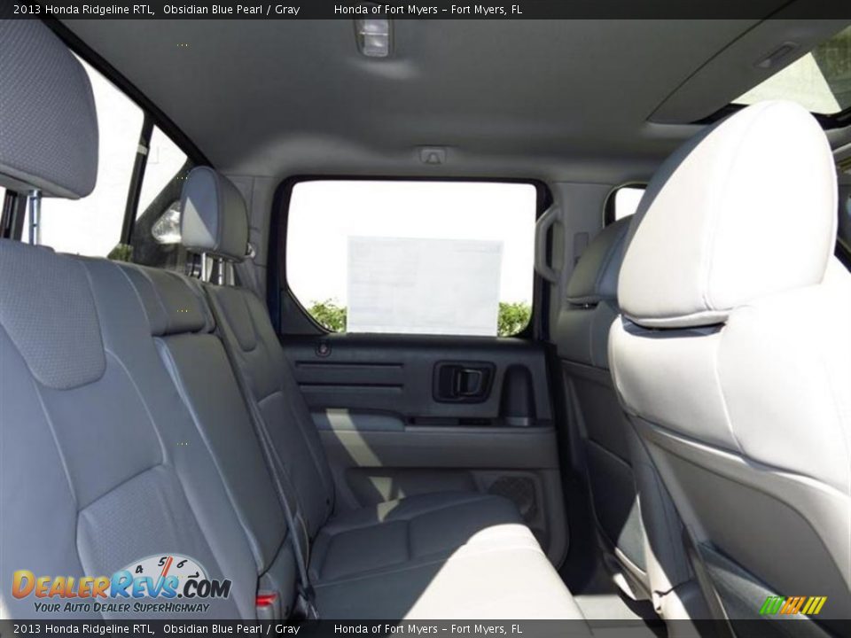 2013 Honda Ridgeline RTL Obsidian Blue Pearl / Gray Photo #8